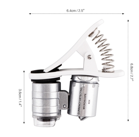 Universal 3-LED Mobile Phone Microscope Macro Lens 60X Optical Zoom Magnifier Micro Camera