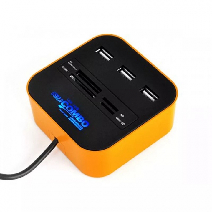 All In One USB 2.0 Micro SD High Speed Card Reader 3 Ports Adapter Connector For Tablet PC Computer