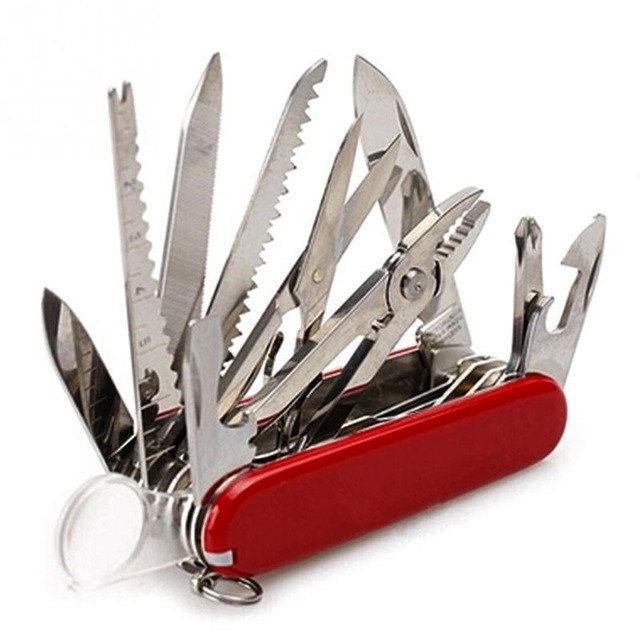 17 IN 1 Multi-Functional Swiss 91mm Folding Knife Stainless Steel Multi Tool Army Knives  Knife