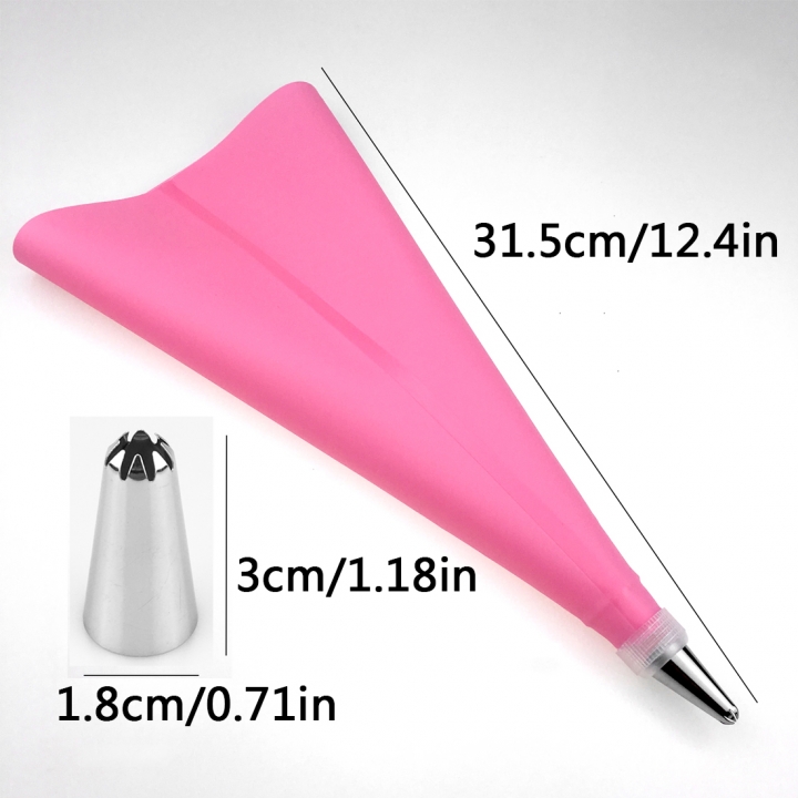 DIY Cake Decorating Tools 14 Pcs/Set Silicone Icing Piping Cream Pastry Bag Stainless Steel