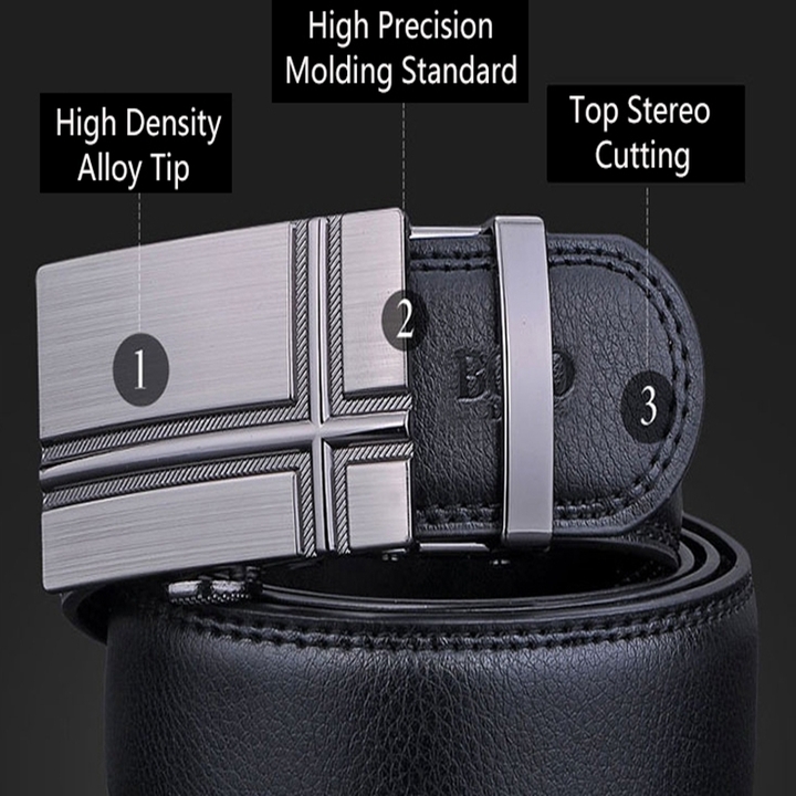 Automatic Buckle Cowhide Leather men belt Fashion Luxury belts for men