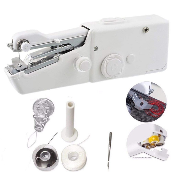Household Mini Hand Sewing Machine Quick Stitch Sew Needlework Cordless Clothes Fabrics Electronic