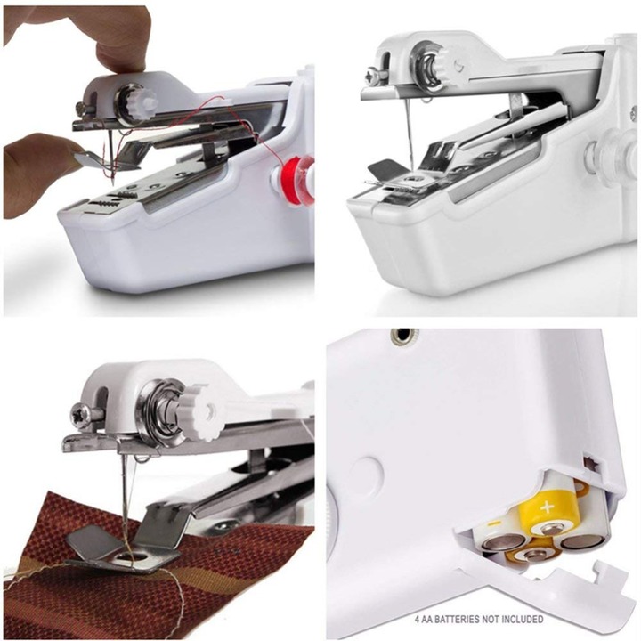 Household Mini Hand Sewing Machine Quick Stitch Sew Needlework Cordless Clothes Fabrics Electronic