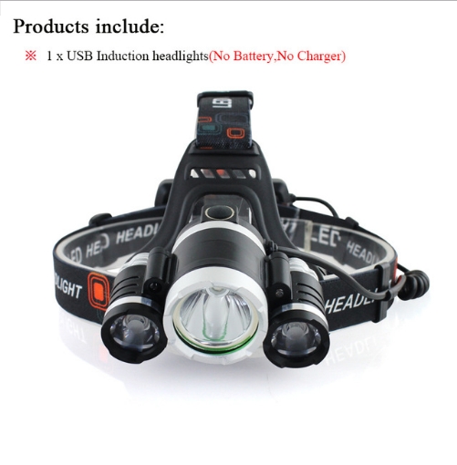 Sensor Induction headlamp led headlight flashlight headtorch 18650battery fishing  hoofdlamp