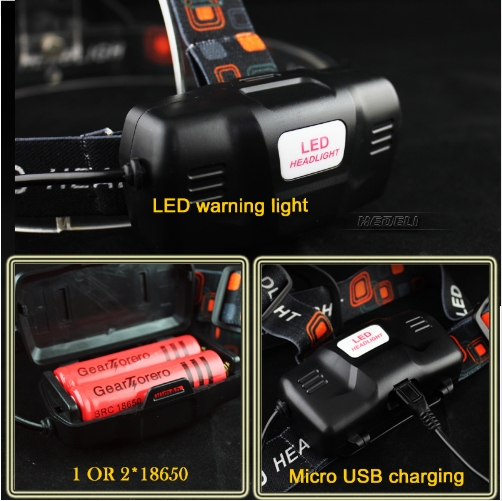 Sensor Induction headlamp led headlight flashlight headtorch 18650battery fishing  hoofdlamp