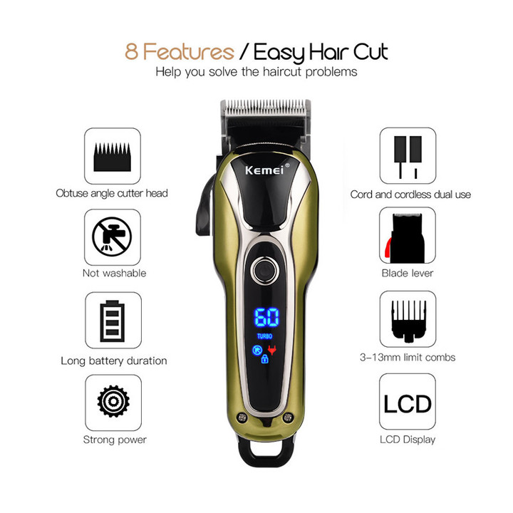 Rechargeable hair trimmer professional hair clipper hair shaving machine hair  electric razor