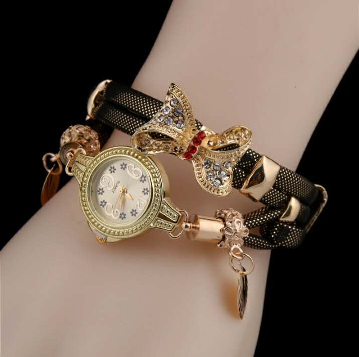 Butterfly Retro Bracelet Watches Women Lovely Wedding Quartz Wrist Watches  Delicate Female Watches