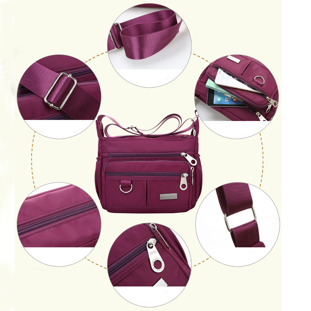 New Ladies Fashion Shoulder Bags for Women Designer Waterproof Nylon Handbag Zipper Purses