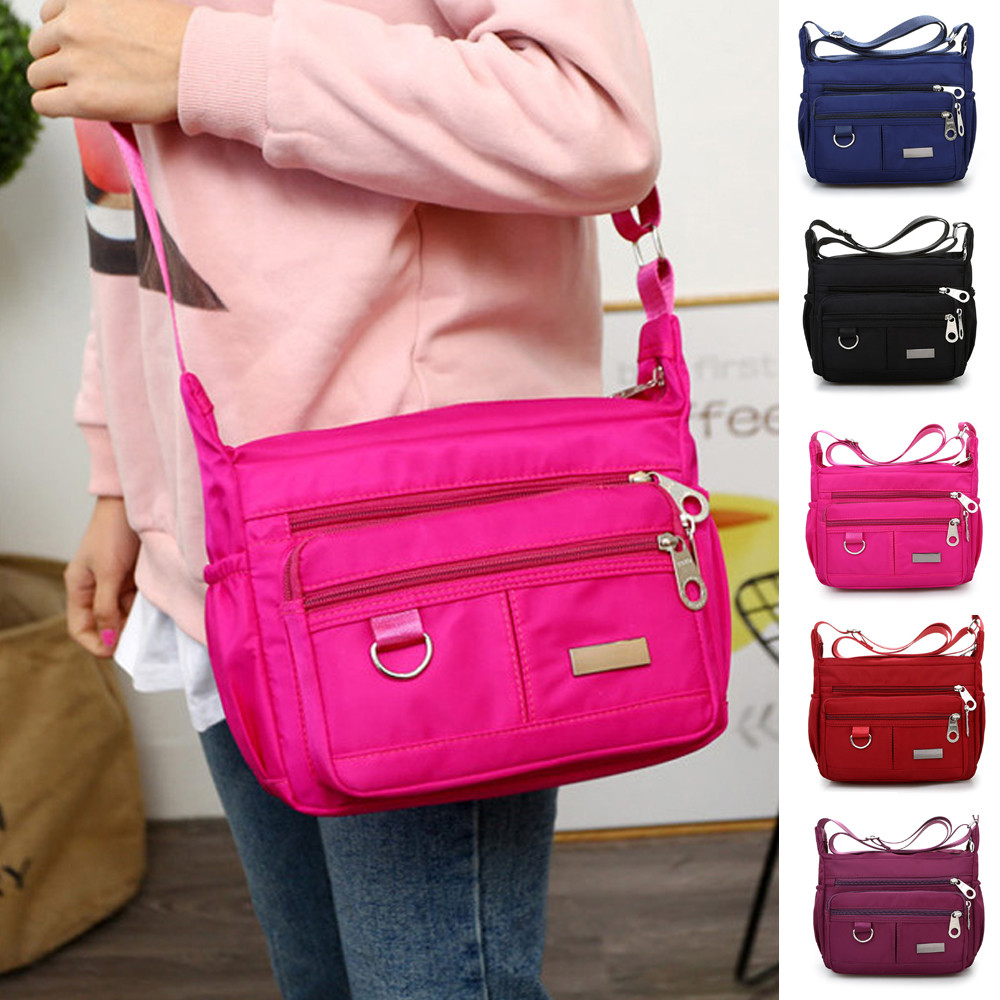 New Ladies Fashion Shoulder Bags for Women Designer Waterproof Nylon Handbag Zipper Purses