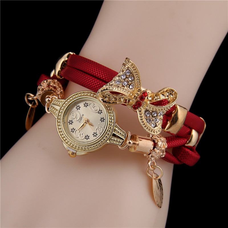Butterfly Retro Bracelet Watches Women Lovely Wedding Quartz Wrist Watches  Delicate Female Watches