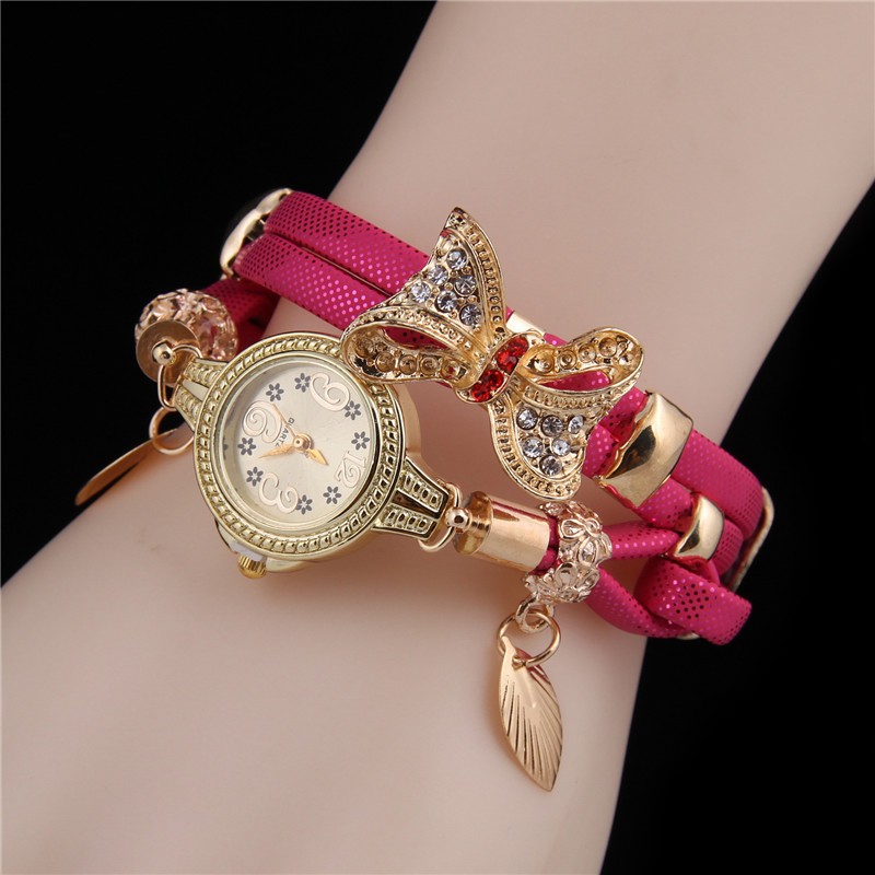 Butterfly Retro Bracelet Watches Women Lovely Wedding Quartz Wrist Watches  Delicate Female Watches