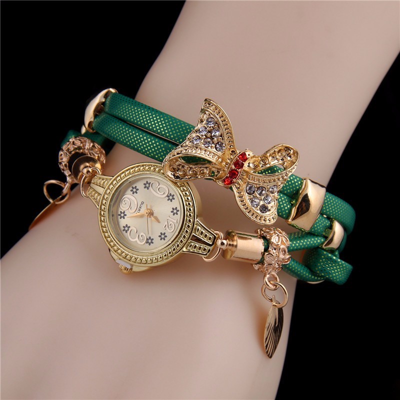 Butterfly Retro Bracelet Watches Women Lovely Wedding Quartz Wrist Watches  Delicate Female Watches