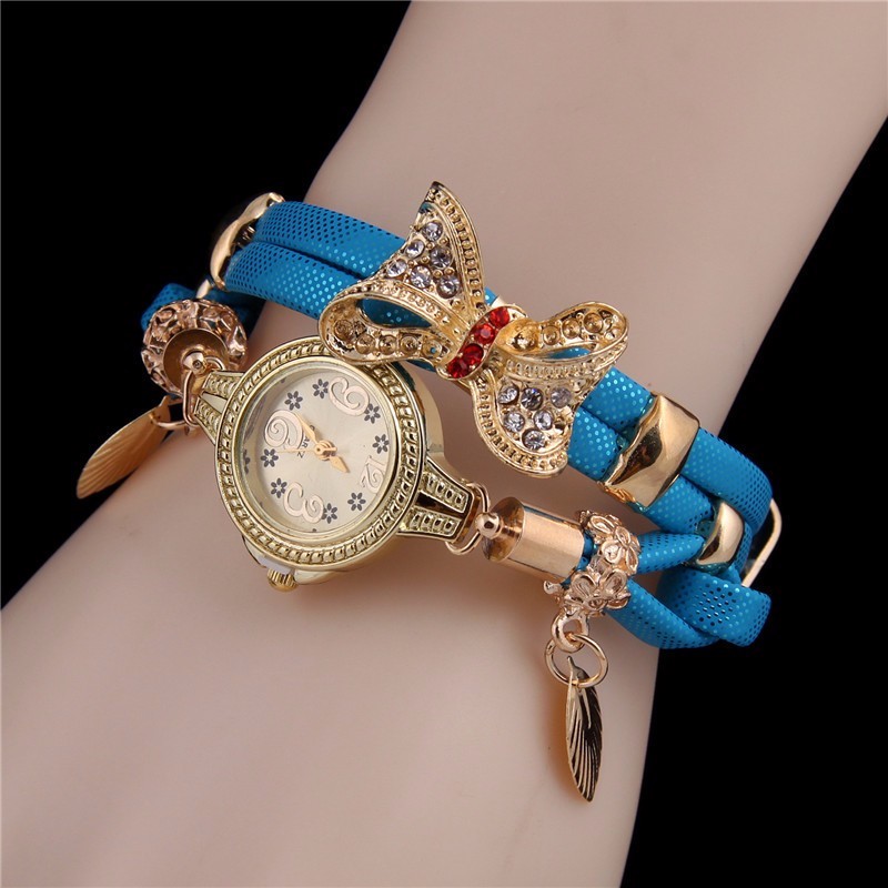 Butterfly Retro Bracelet Watches Women Lovely Wedding Quartz Wrist Watches  Delicate Female Watches
