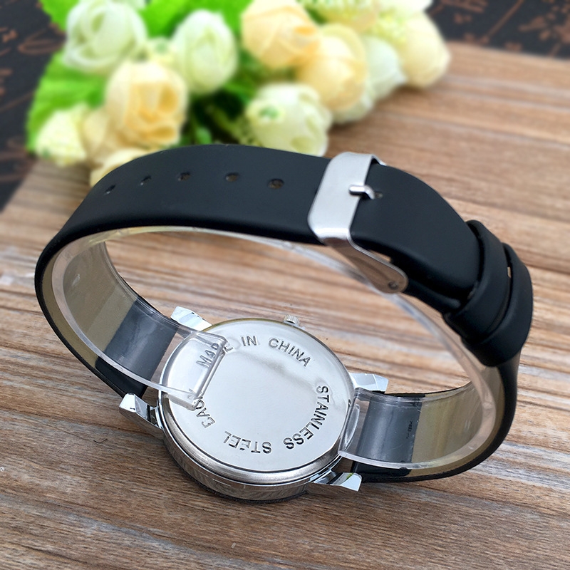 2PCS Fashion Lovers Watches Men Women Casual Leather Strap Quartz Watch Couple Watch Clocks Gifts