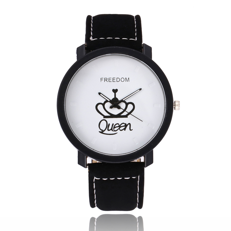 Couple Watch Queen King Crown Faux Leather Quartz Analog Wrist Watches fashion watches