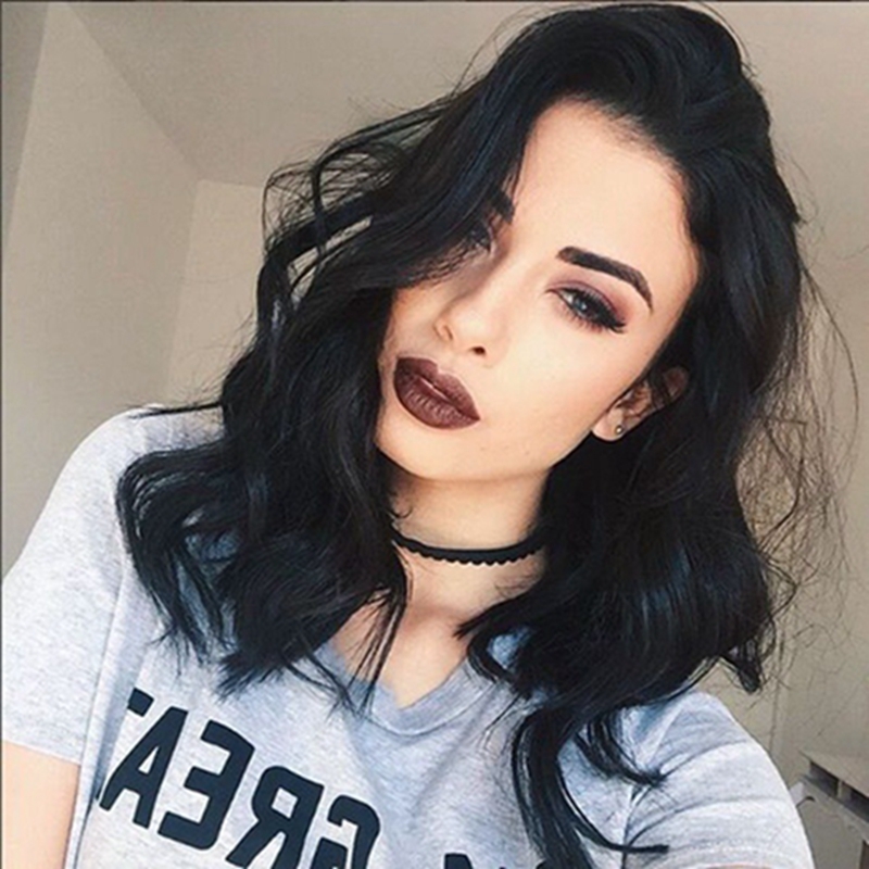 Short Water Wave Synthetic Hair  Wig For Women Heat Resistant Fiber Daily False Hair