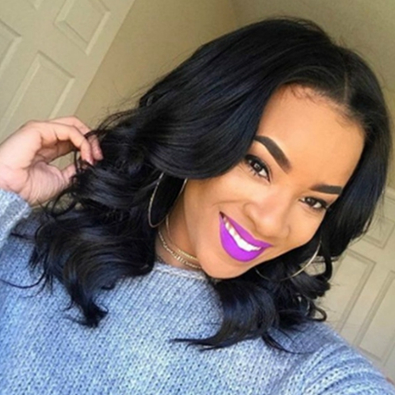 Short Water Wave Synthetic Hair  Wig For Women Heat Resistant Fiber Daily False Hair