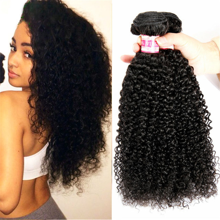 Hair Products Peruvian Kinky Curly 100% Remy Human Hair Bundles 1Pcs Natural Color
