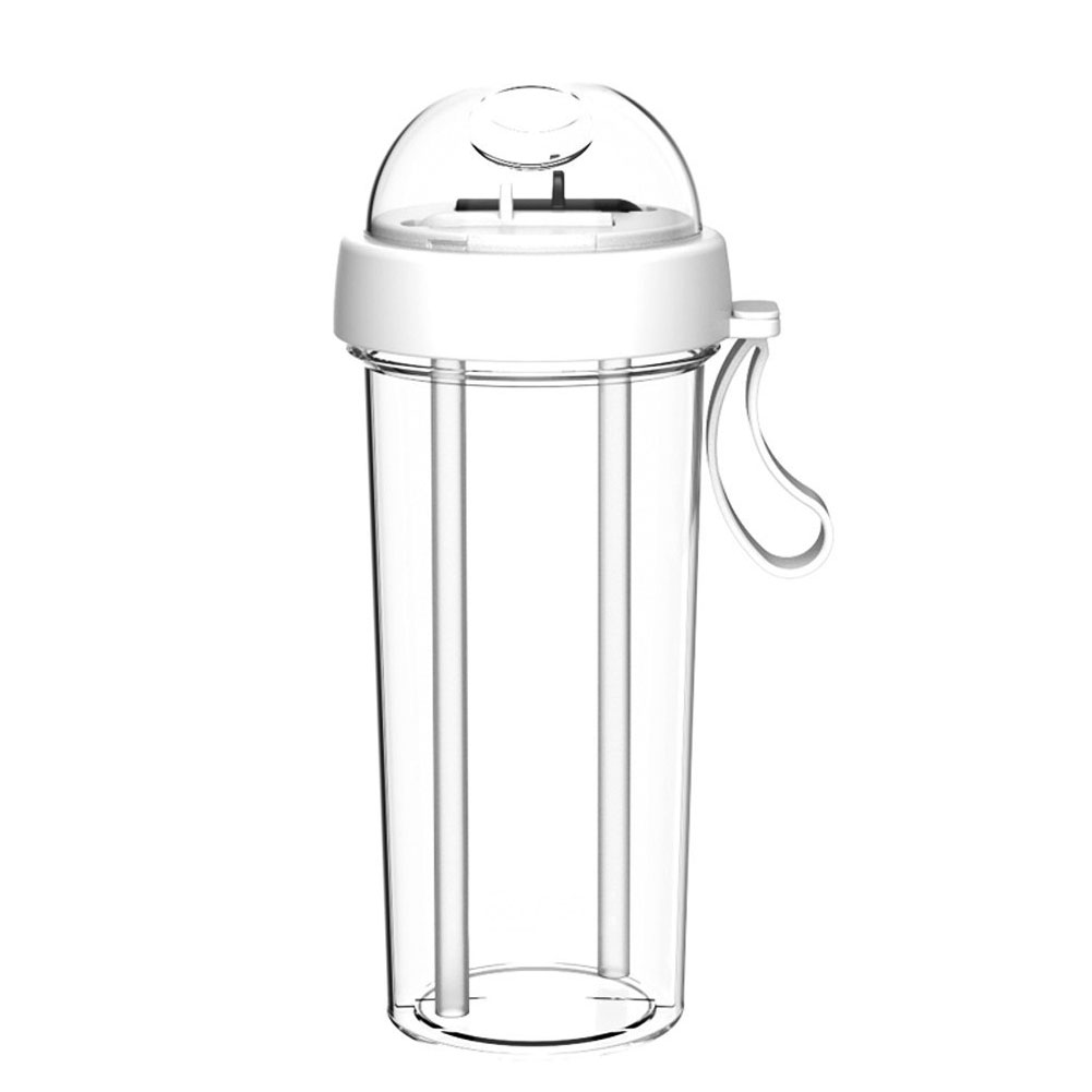 Portable Dual Straw Separate Drink Water Sports Bottle Beverage Bottle Couples Gift