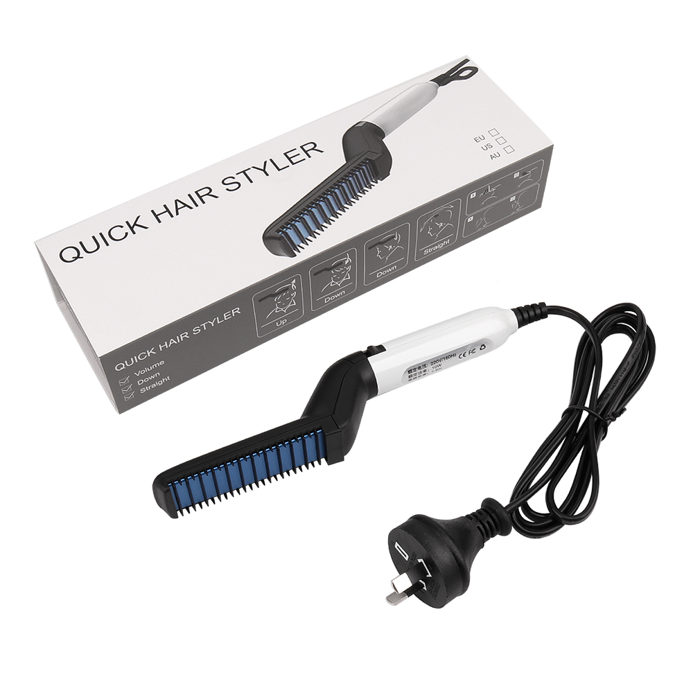 Men Quick Beard Straightener Styler Comb Multifunctional Hair Curling Curler Show Cap Tool Styling