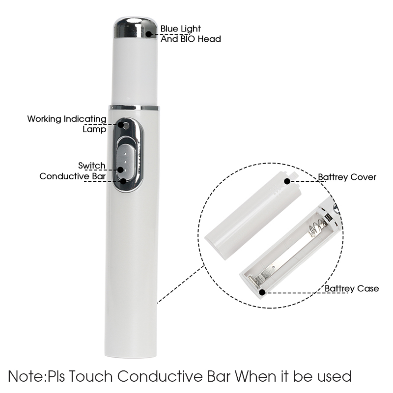 Acne Laser Pen Portable Wrinkle Removal Machine Durable Soft Scar Remover Device Blue Light Pen
