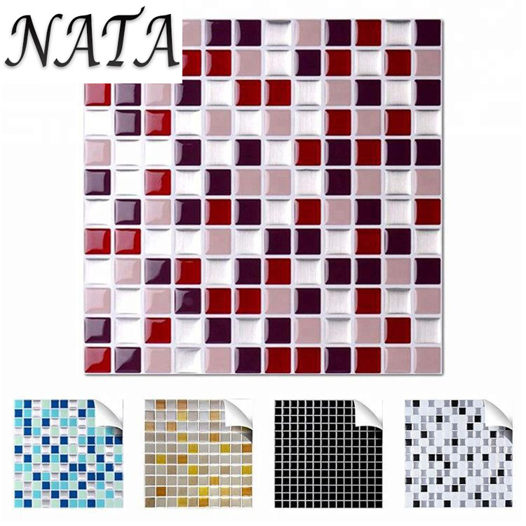 1PC Adhesive Mosaic Tile Wall decal Sticker DIY Kitchen Bathroom Home Decor Vinyl