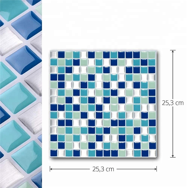 1PC Adhesive Mosaic Tile Wall decal Sticker DIY Kitchen Bathroom Home Decor Vinyl