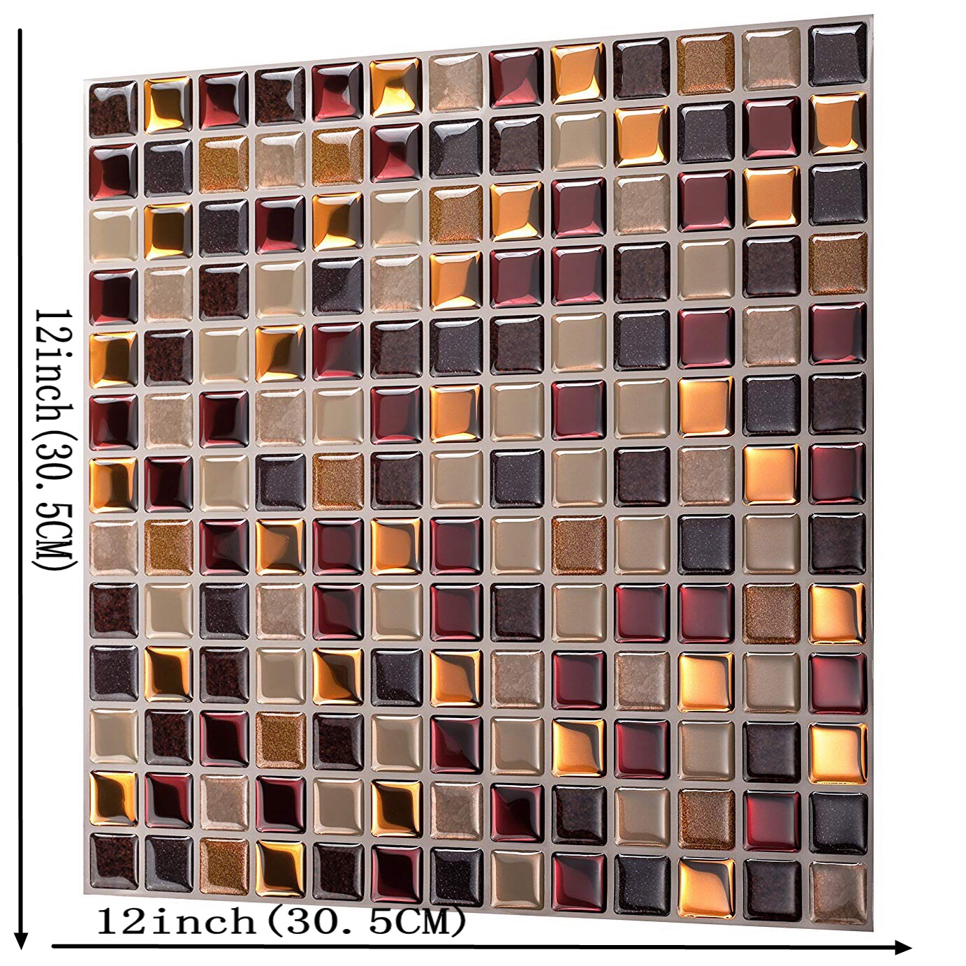 1PC Adhesive Mosaic Tile Wall decal Sticker DIY Kitchen Bathroom Home Decor Vinyl