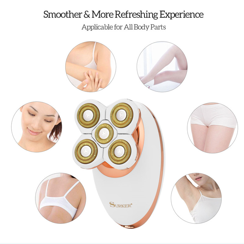 3 In 1 Women Electric Hair Removal Rechargeable Epilator  Painless Electric Shaver
