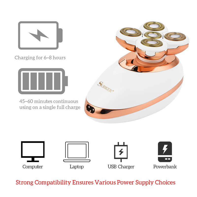3 In 1 Women Electric Hair Removal Rechargeable Epilator  Painless Electric Shaver