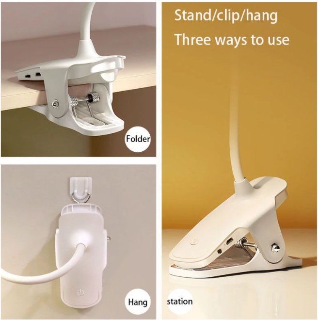 Clip LED lamp eye protection plug-in student dormitory little lamp bedroom bedside lamp reading lamp