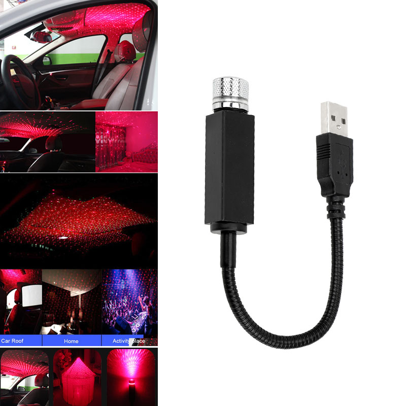 LED Car USB Light Roof Star Night Light Atmosphere Light USB Decorative Lamp Projector