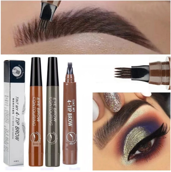 Natural Eyebrow Four-Headed Pencil Waterproof Pencil Brown Gray Anti-sweat Eye Brow Makeup Tools