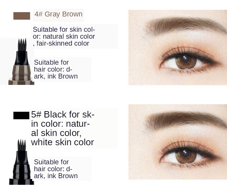 Natural Eyebrow Four-Headed Pencil Waterproof Pencil Brown Gray Anti-sweat Eye Brow Makeup Tools