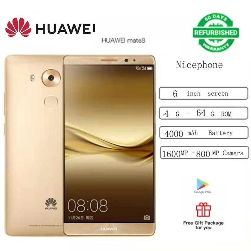 Refurbished  Huawei  mate8    Smartphone   64gb+4gb 16mp+8mp  4000mAh  6-inch screen  Super long standby