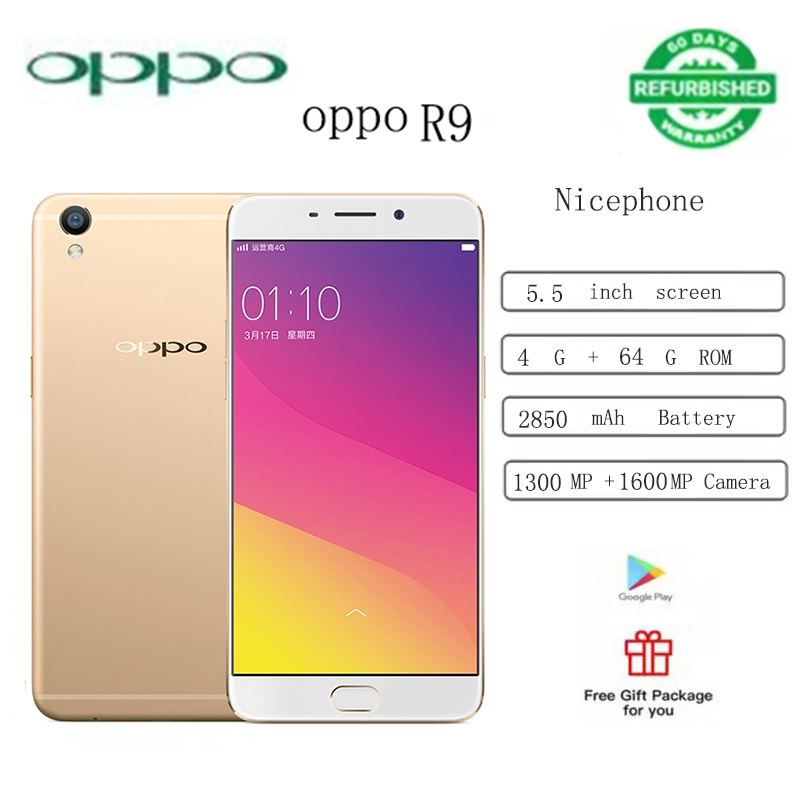 Refurbished  oppo  R9   F1plus  smart phone    4GB + 64gb 16mp+8mp 3010mAh dual card  lockless