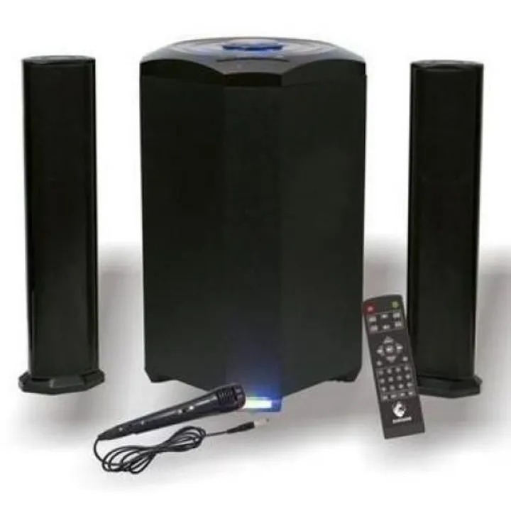 WOOFER;-20000W, Home Theatre Woofer BT FM Speaker 20000W FREE MIC P.M.P.O:20000W 2.1 Multimedia speakers USB port Fm radio Memory card slot Remote control Blue tooth Black