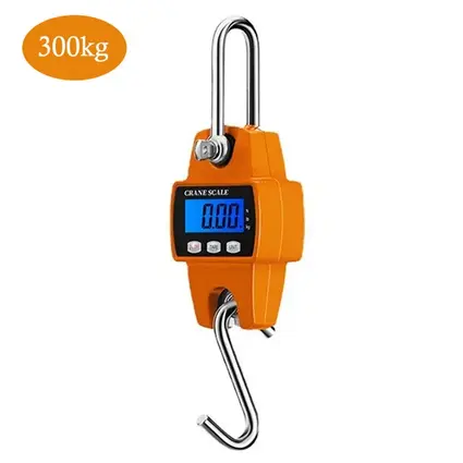 300kg Crane Scale Heavy Duty Electronic Stainless Steel Hook Hanging Scale Digital LCD Loop Weight Balance Industrial Scales