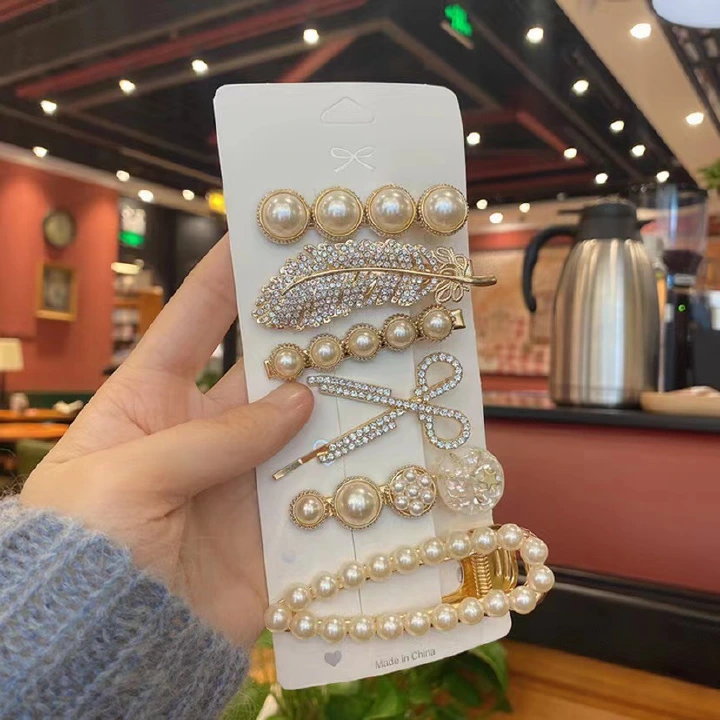 6pcs/set Fashional Women's Imitation Pearl Hairpin Ladies Hairpin Girls Hair Accessories Kids Students Hairpin Handmade Crafts