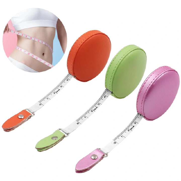 Macaron Mini Tape Measure Leather Circular Tape Measure Portable Three Waist Chest Soft Ruler Clothing Tape Measure