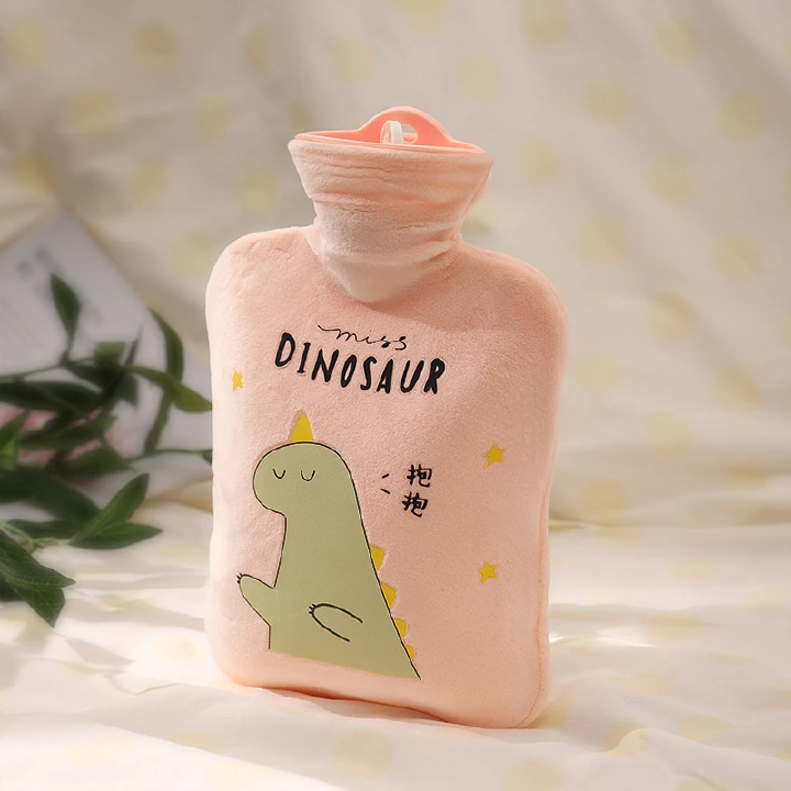 1000ml Hot Water Bag With Cloth Cover Hot Water Bottle Cute Portable Hotwater Warmer Screw As Gift Women Lady Student Water Filled Hot Water Bag