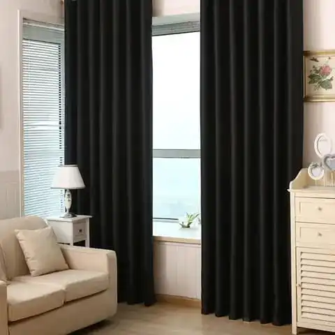 Black Curtains – Ready-to-Hang Door Panel - Window Panel - Single Panel - 1.5m