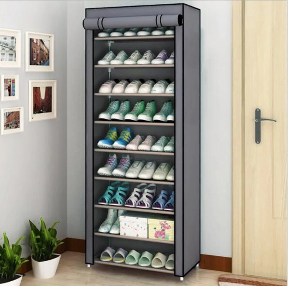 9 Layer Shoes Rack Simple Multi-Layer Household Assembly Economical Space Saving Dormitory Shoe Rack Cabinet Simple Modern Foyer Cabinet entryway