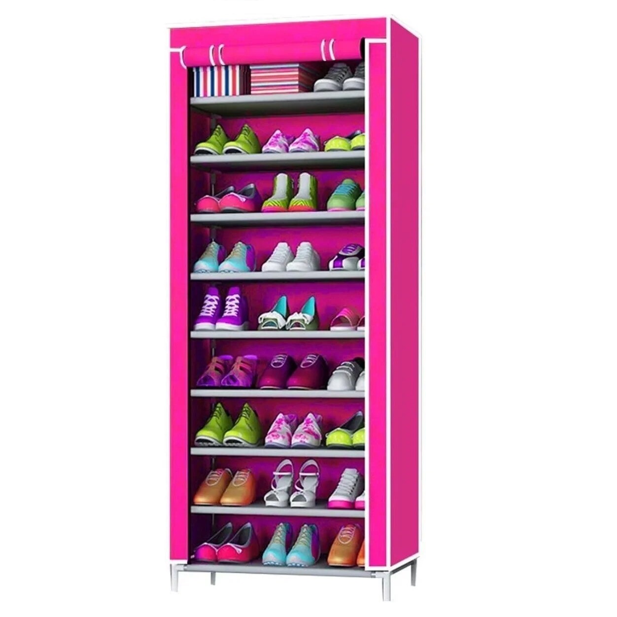 9 Layer Shoes Rack Simple Multi-Layer Household Assembly Economical Space Saving Dormitory Shoe Rack Cabinet Simple Modern Foyer Cabinet entryway