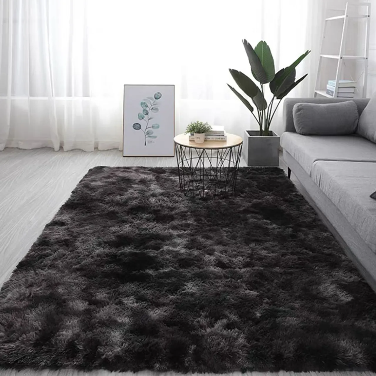 Soft Fluffy Carpet Patched Shag Area Rug 200x160cm 200x290cm Upgrade Anti-Skip Durable Rectangular Cozy Carpet High Pile Soft Throw Mat for Nursery Room Living Room