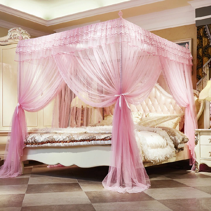 【Special Offer】4 Colors 4 Stands Mosquito Net Mosquito Repellent Tent Bedding Accessories Canopy Bed Curtain Full Bed Princess Bedroom