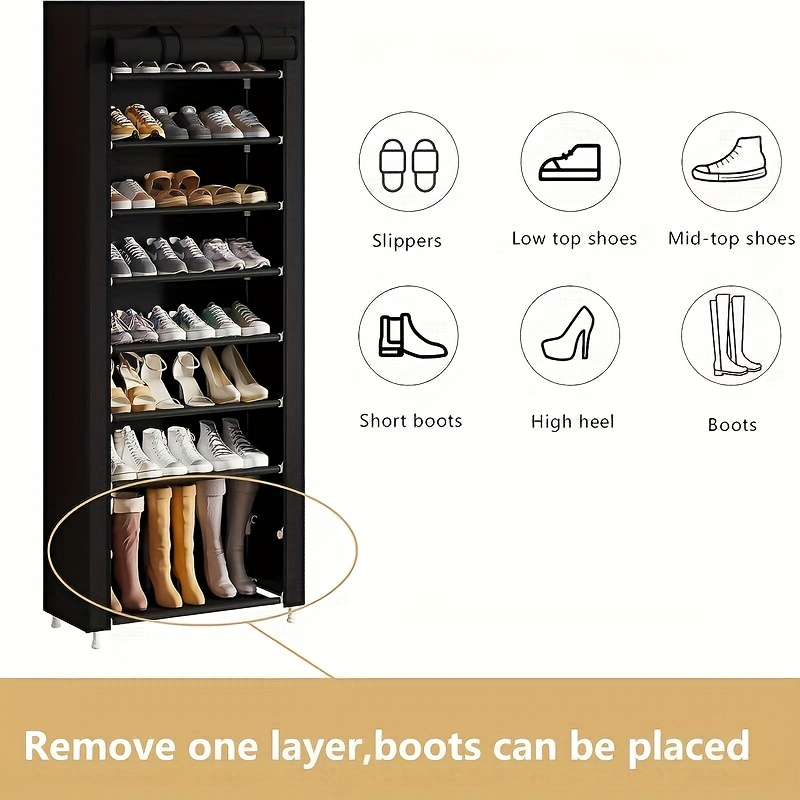 9 Layer Shoes Rack Simple Multi-Layer Household Assembly Economical Space Saving Dormitory Shoe Rack Cabinet Simple Modern Foyer Cabinet entryway