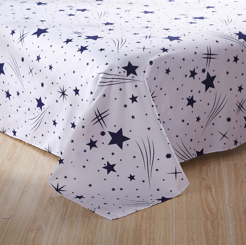 【Promotions】4pcs Duvet Comforter Set Duvet Blanket Starry Sky Bedding Set 1 Soft Microfiber Polyester Comforter 1 White Sheet 2 White Pillowcases