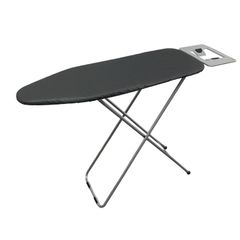 Winvas Foldable Metallic Ironing Board 90x30cm with Iron Rest H Shape Cotton Cover for Sewing Craft Room Household Dorm Black 90x30