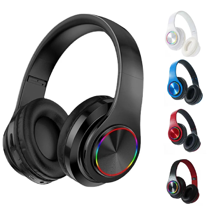 B39 Bluetooth 5.0 Headphone Wireless Colorful Light TF Card Stereo Headset with Mic Folding Subwoofer Headset Earphones Fast delivery within 1-5 days